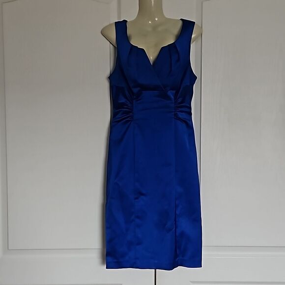 Ba Nites Women's Bodycon With Side Ruffled Midi Dress Royal Blue 8 - Picture 2 of 16